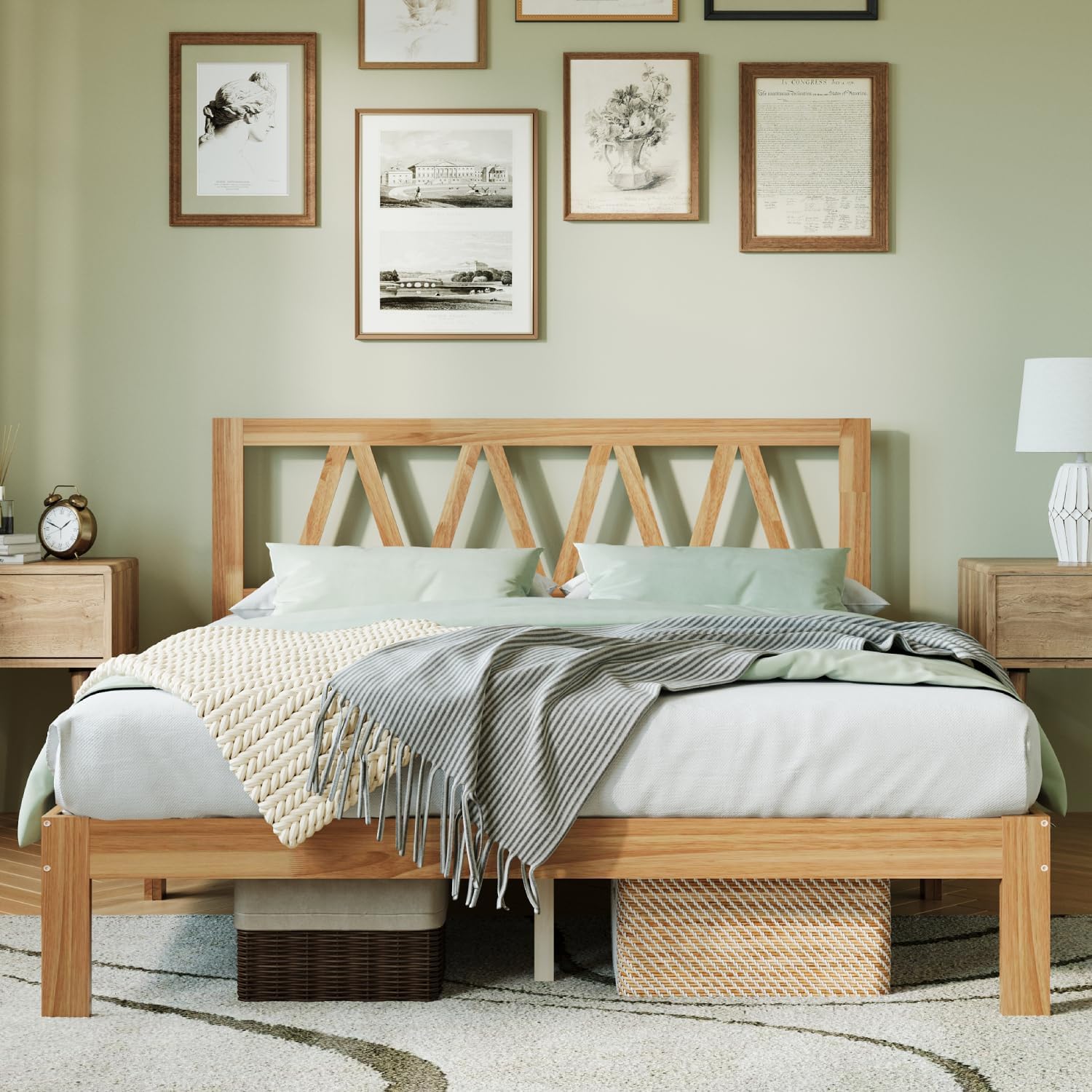 Novilla Queen Bed Frame with Headboard for Stylish Bedrooms