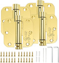 Sophia 4 Pack Self-Closing Door Hinge 3.5 in Rounded 5/8 Radius - Gold