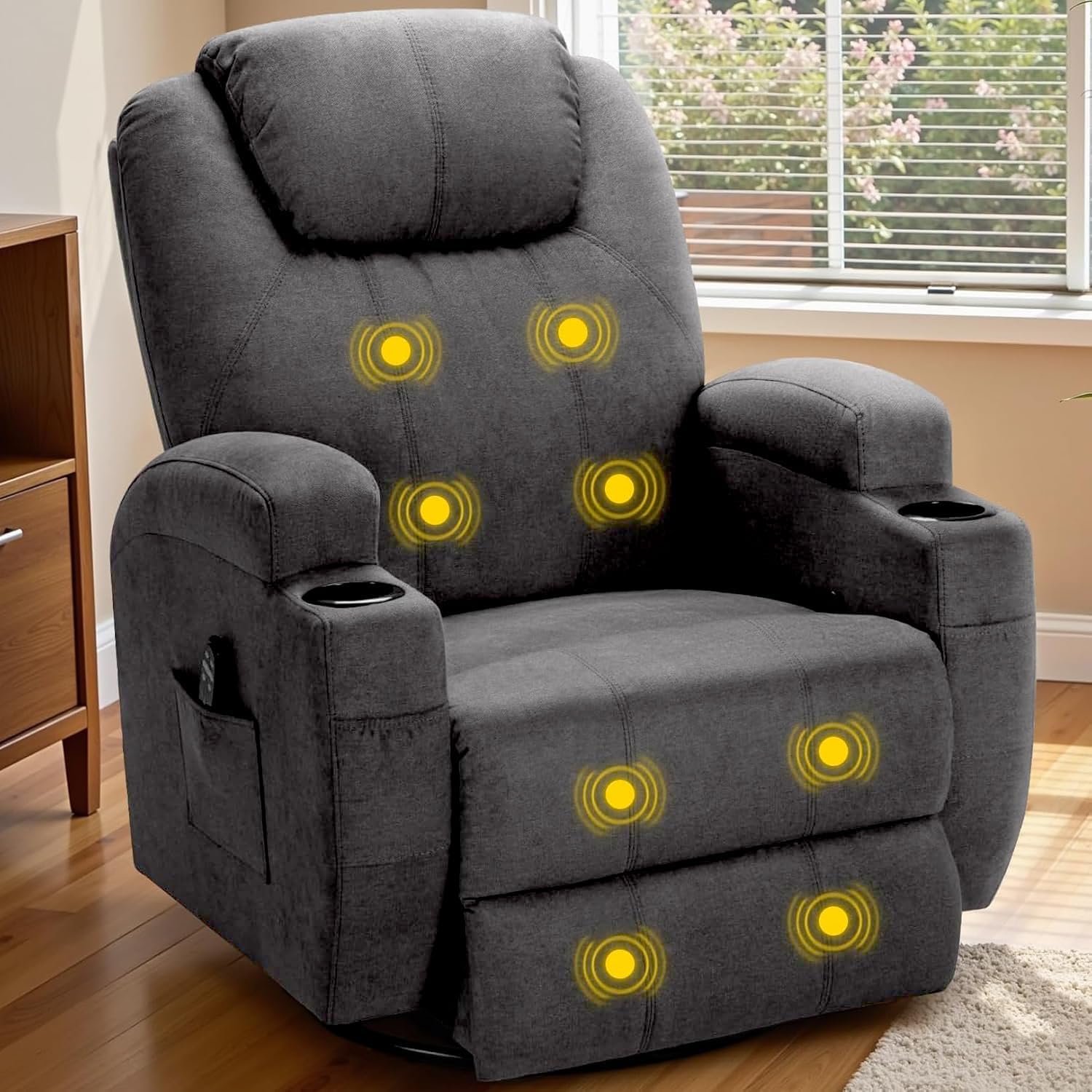 Ultimate Comfort: Furmax Swivel Rocker Recliner with Massage