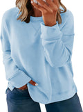 Women's Plus Size Casual Crew Neck Sweatshirt Soft Long Sleeve cotton