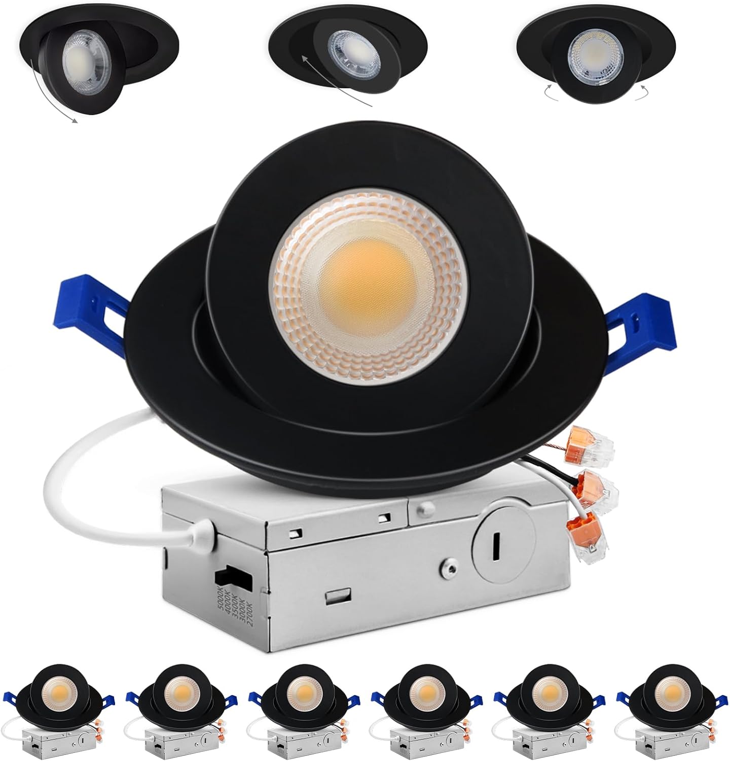 Adetu 4 Inch Gimbal LED Recessed Lights with Adjustable Direction