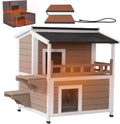 Heated Outdoor Cat House with Insulation for Feral Cats