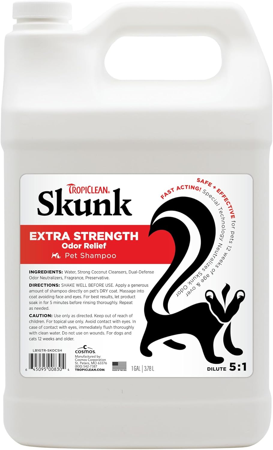 TropiClean Deodorizing Skunk Shampoo for Dogs - Extra Strength