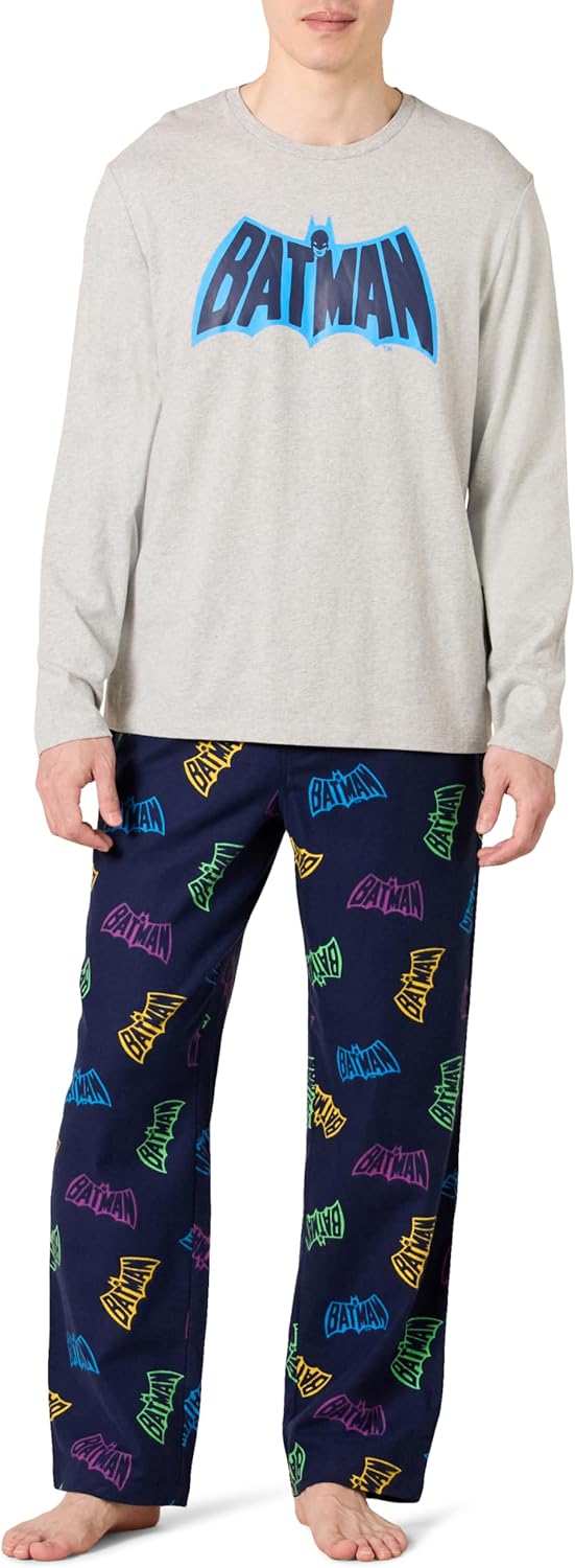 Mens Flannel Pant and Long-Sleeve T-Shirt Pajama Set for Comfort