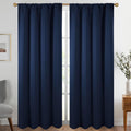 Navy Blue Blackout Curtains 52 x 95 in - Thermal Insulated Room