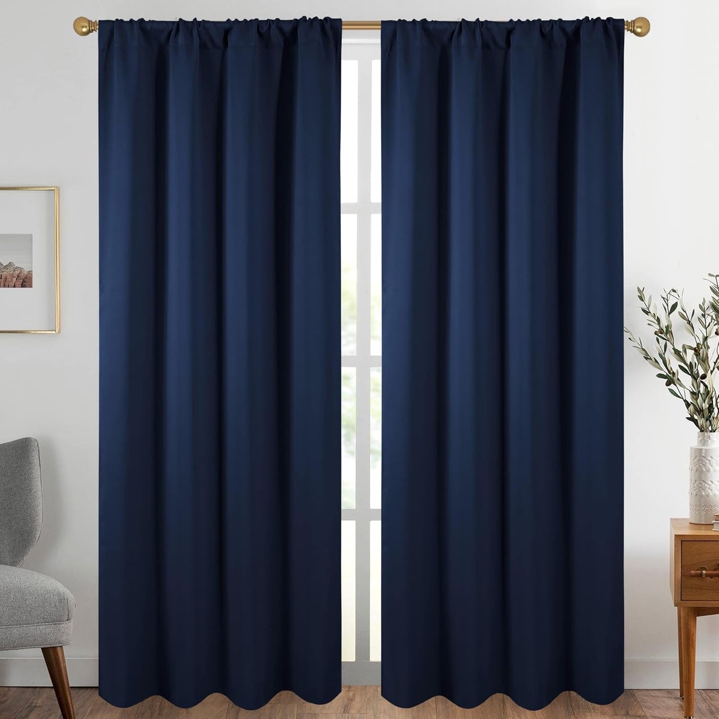 Diraysid Navy Blue Blackout Curtains for Better Sleep and Comfort