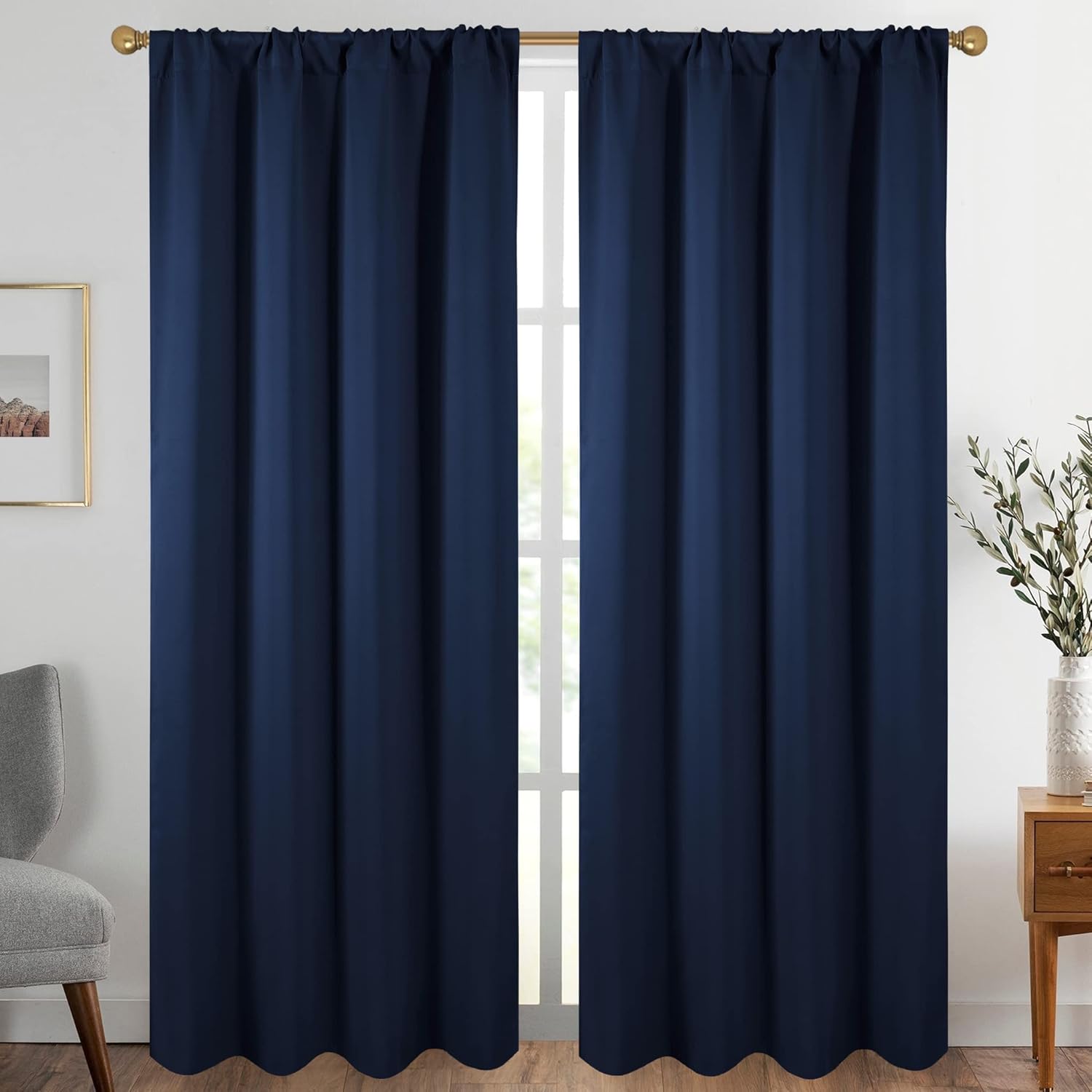Diraysid Navy Blue Blackout Curtains for Better Sleep and Comfort