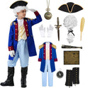 Akokvlar George Washington Costume for Kids - Complete Colonial Set