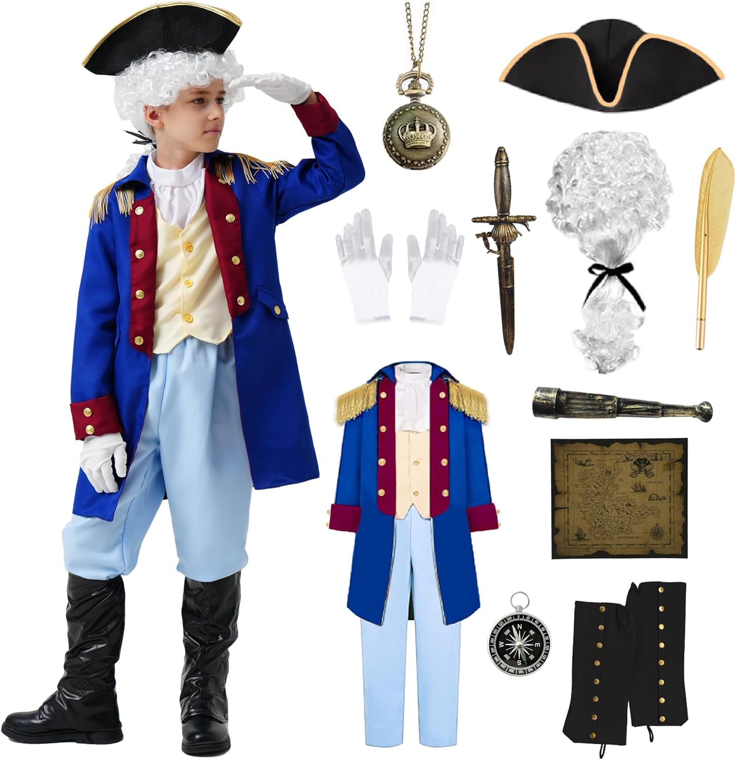 George Washington Costume for Kids - Colonial Boys Outfit