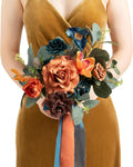 Ling's Moment Teal Bridesmaid Bouquet for Elegant Weddings