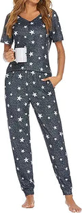 Ekouaer Pajamas Set Womens 2 Piece Lounge Set - Soft Jogger Sleepwear