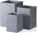 Kante 18.5in, 15.7in, 12.6in Tall Rectangular Concrete Planters Set