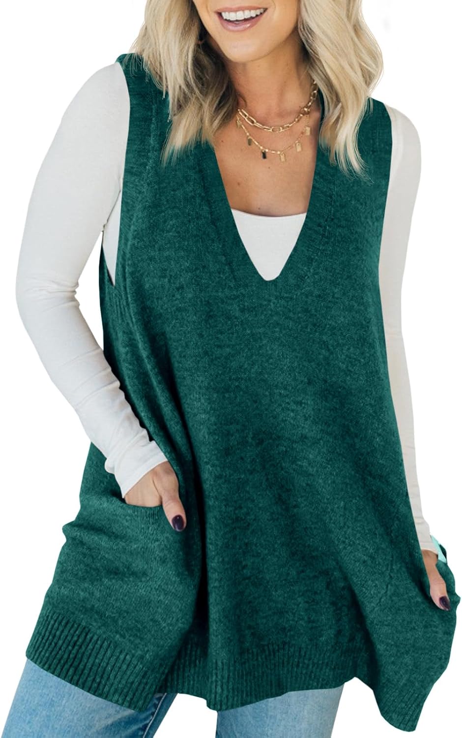 Saodimallsu Womens Sleeveless Sweater Vest for Chic Style