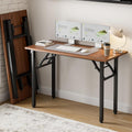 Frylr Small Folding Computer Desk 43.3 in - Compact No-Tool Setup
