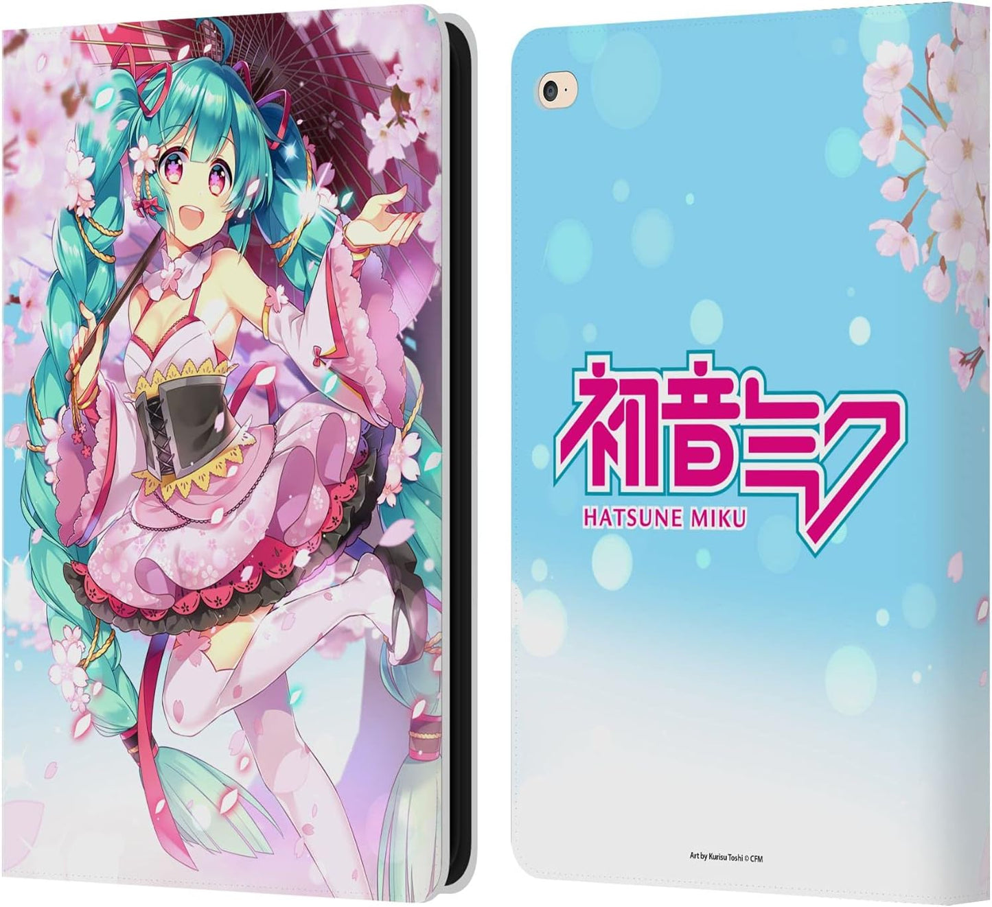 Hatsune Miku Sakura Graphics Leather Wallet Case for iPad Air 2