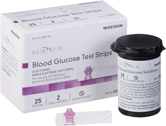 McKesson Quintet AC Blood Glucose Test Strips for Accurate Testing