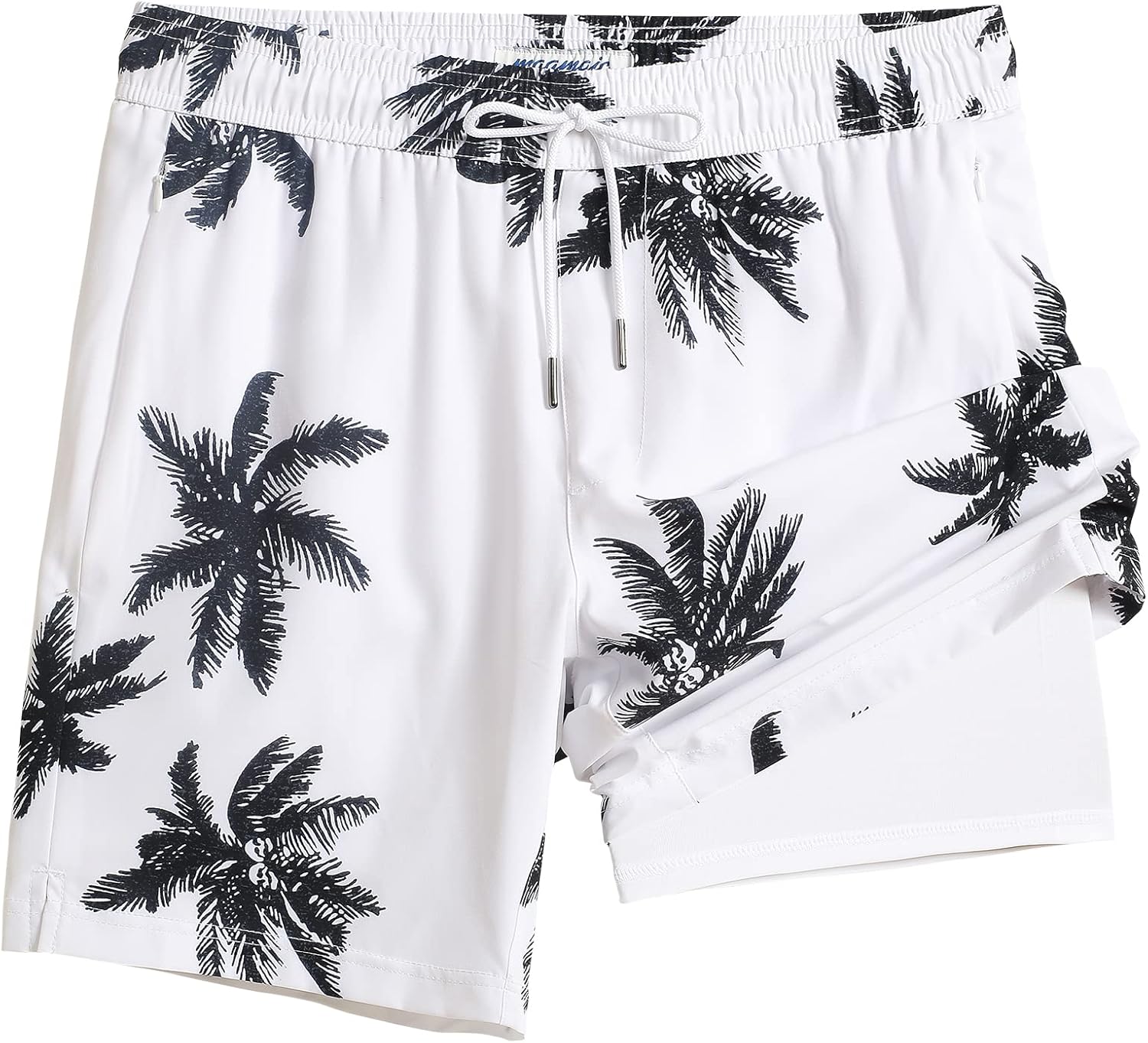 2 in 1 Mens Swim Trunks with Compression Liner for Comfort