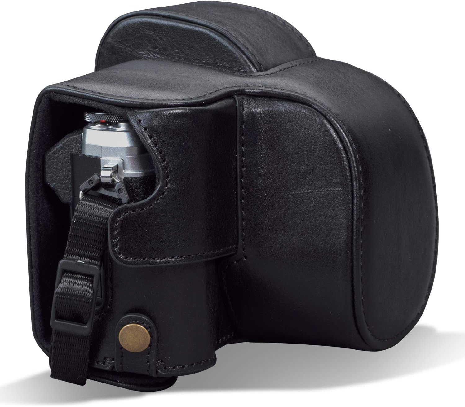 MegaGear Genuine Leather Camera Case for Olympus OM-D E-M10 IV