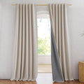 NICETOWN Linen Blackout Curtains for Bedroom, W52 x L92 Inch