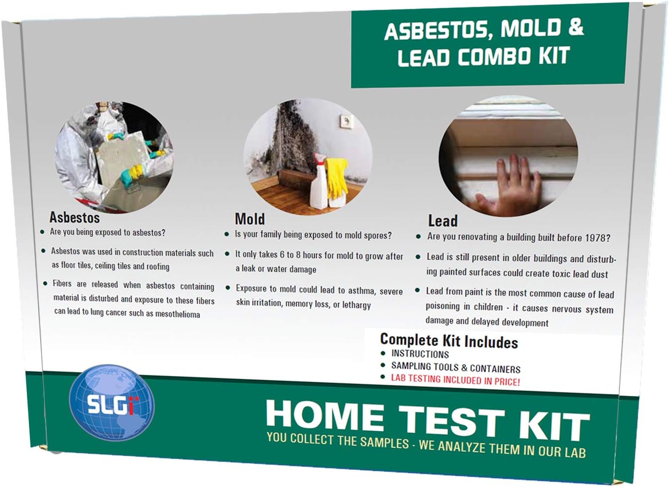 Combo Asbestos Mold Lead Test Kit for Safe Home Testing