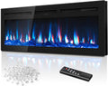 Manastin 50 In-Wall Electric Fireplace: Remote Control, Adjustable Heat & Colors!