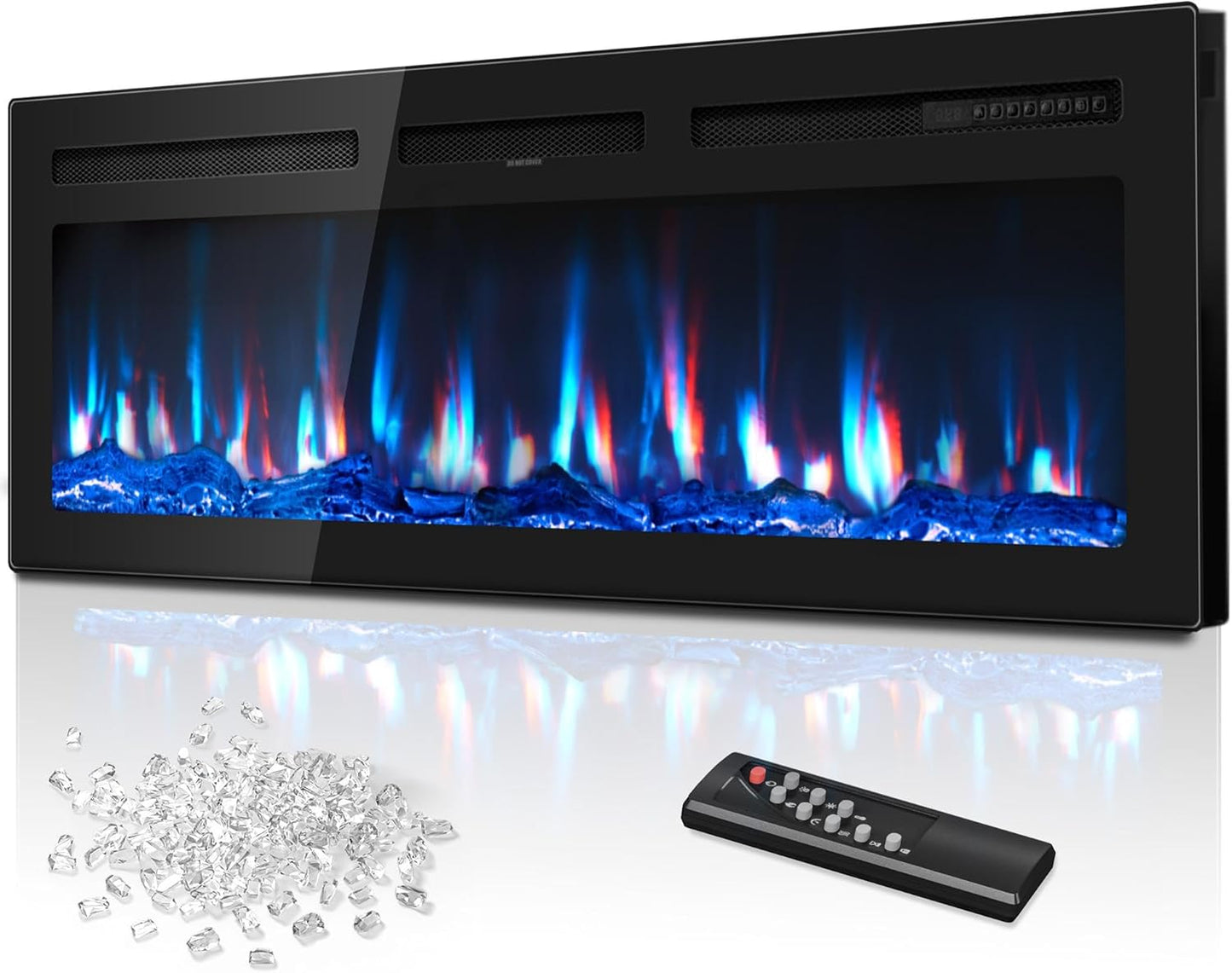 Manastin 50 In-Wall Electric Fireplace: Remote Control, Adjustable Heat & Colors! 