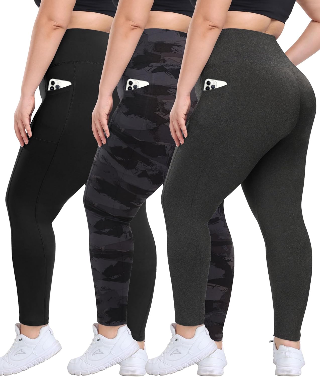 Plus Size Leggings with Pockets for Women - Tummy Control