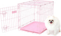 Carlson Pink Secure and Compact Single Door Metal Dog Crate - Small