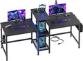 Double Desk with Power Outlets 71 in Computer Desk for Two