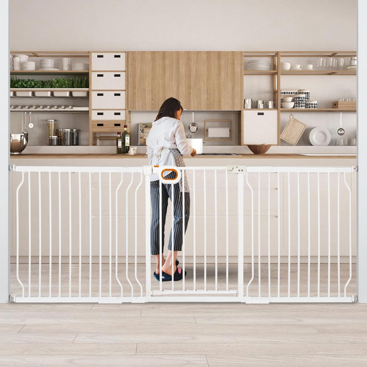 Extra Wide Adjustable Baby Gate - No Drilling Needed!