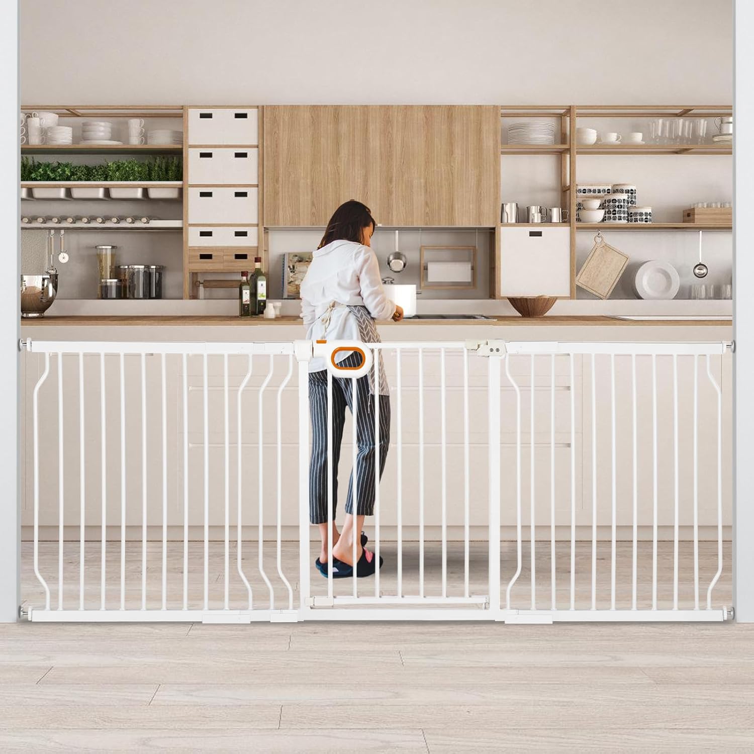 Extra Wide Adjustable Baby Gate - No Drilling Needed!
