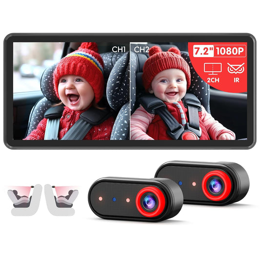 BM5PRO Double Car Camera for 2 Kids with 7.2in HD Display