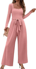Jumpsuits For Women Dressy Long Sleeve Square Neck (Style WQPK)