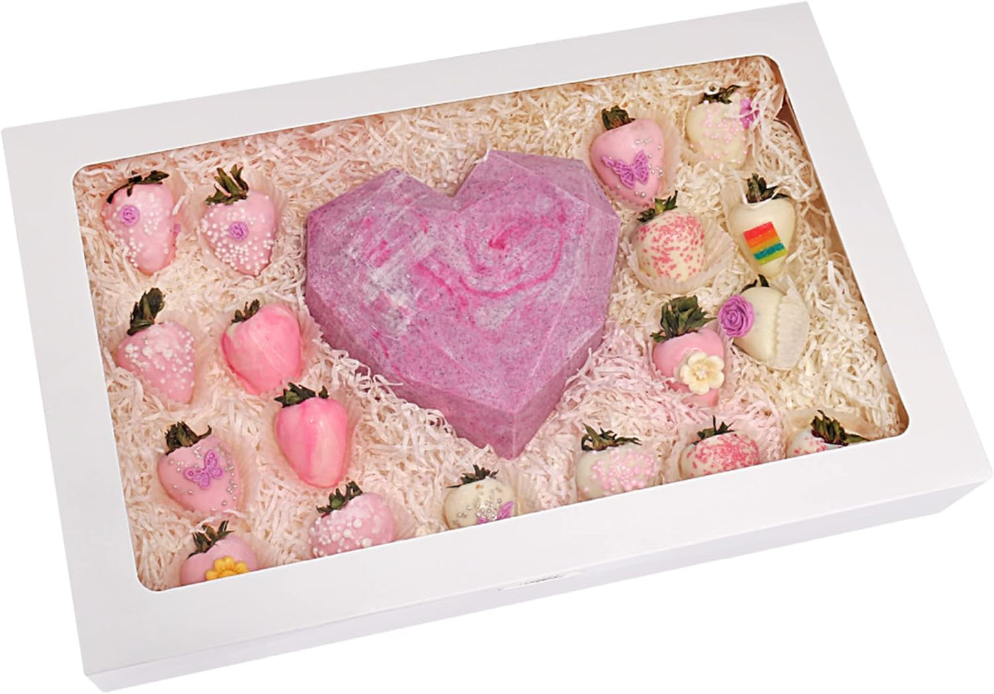 30-Pack Large Bakery Boxes with Window for Cookies and Treats