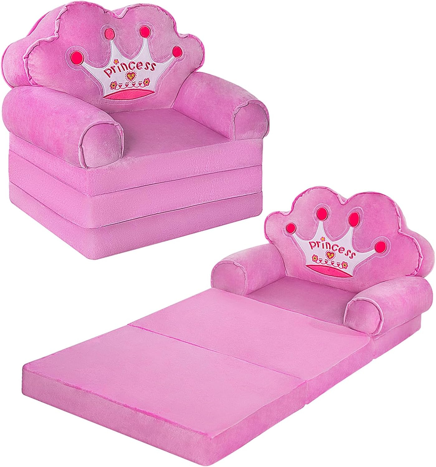 MOONBEEKI Kids Couch Fold Out Chair for Toddlers 1-3 Years