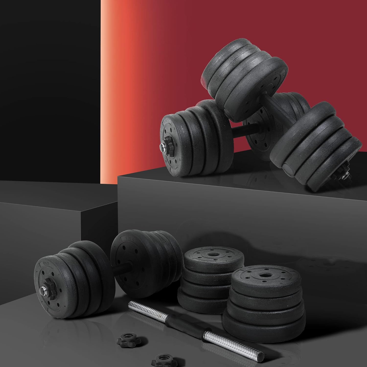Ultimate 64 LBS Adjustable Dumbbell Set for Full Body Strength Trainin ...
