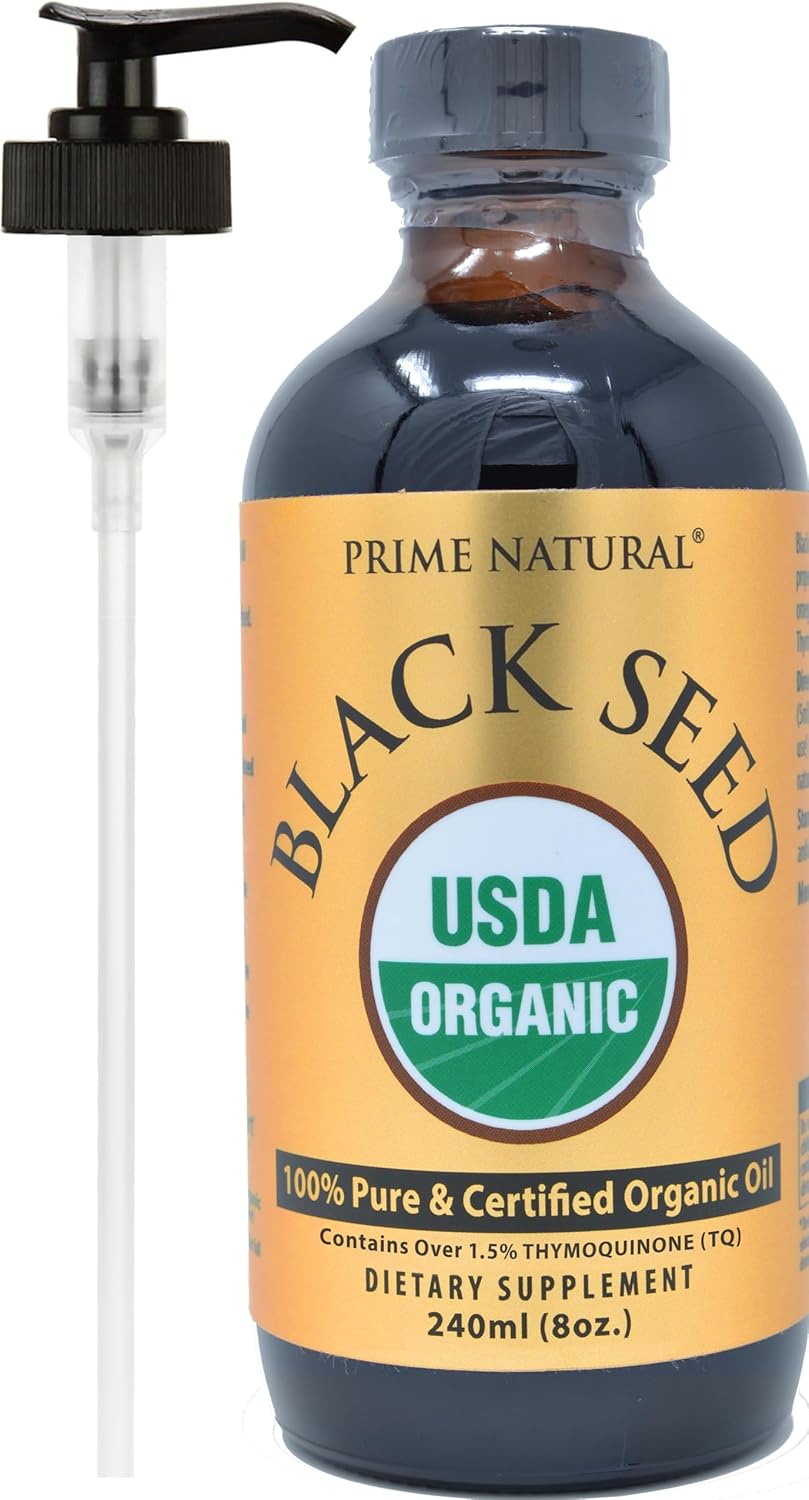Organic Black Seed Oil 8oz - Cold Pressed Pure Nigella Sativa