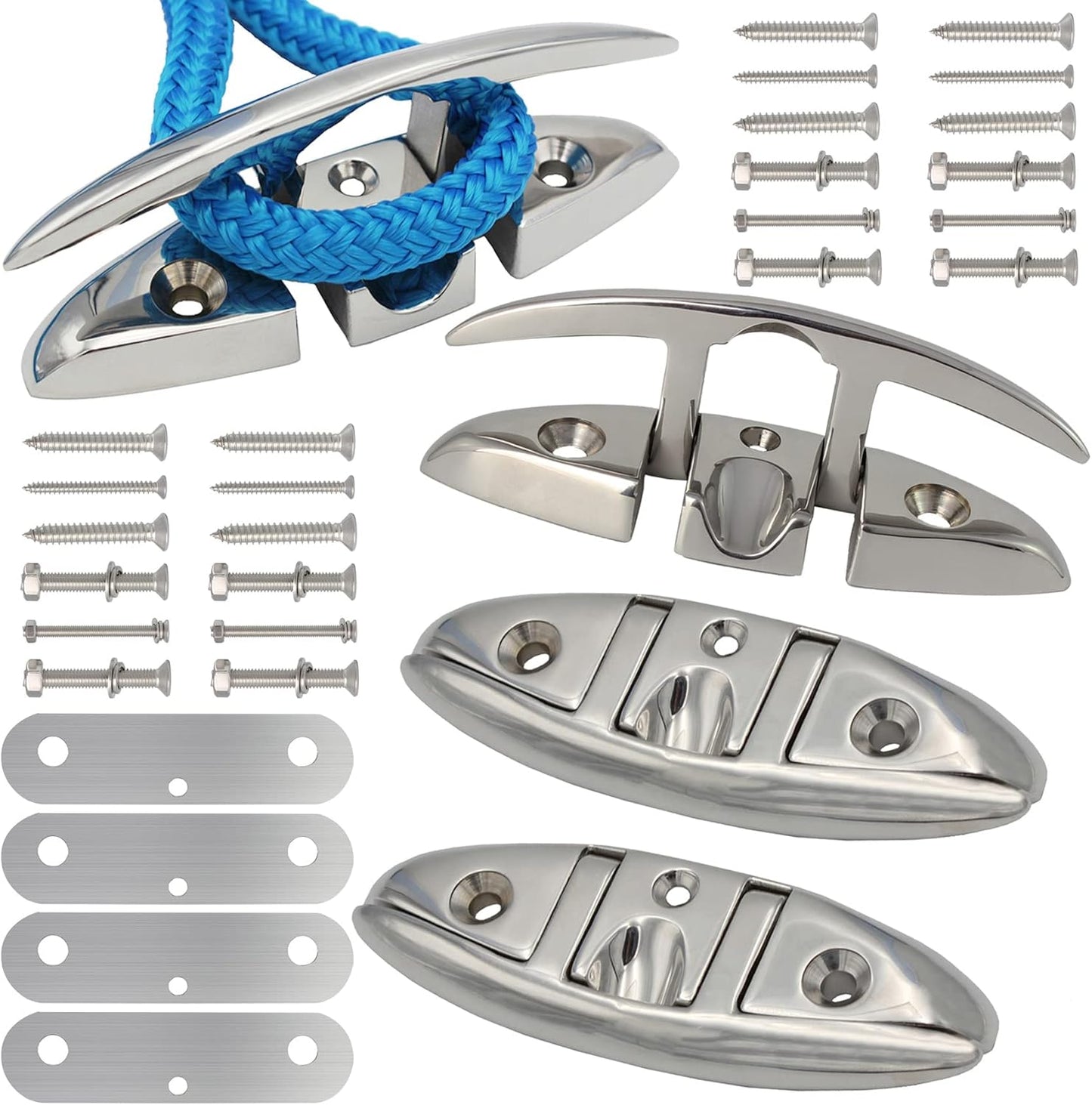 316 Stainless Steel Boat Folding Cleats for Dock and Deck Use