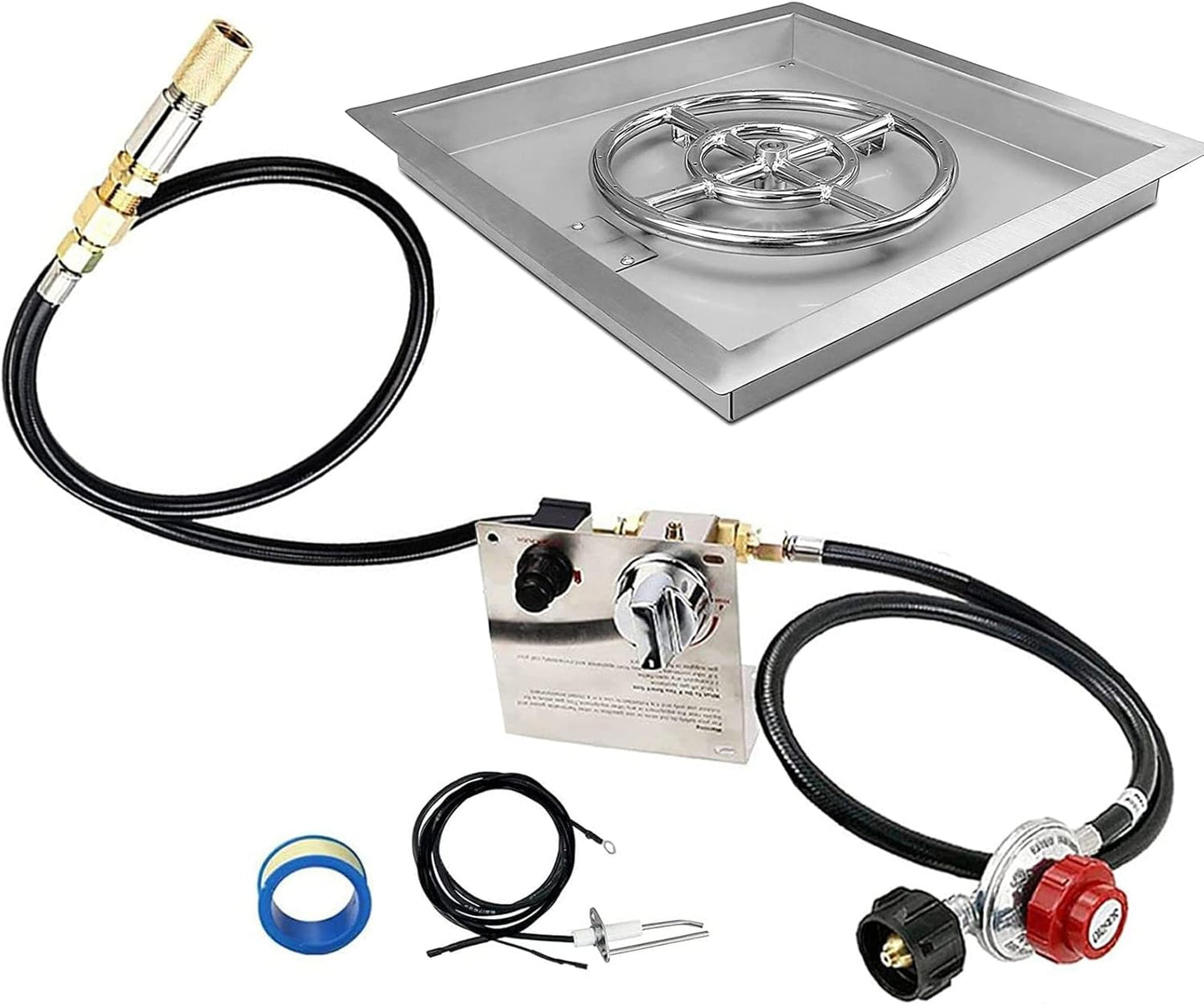 Uniflasy 18 x 18 Inch Square Drop-in Fire Pit Kit for DIY