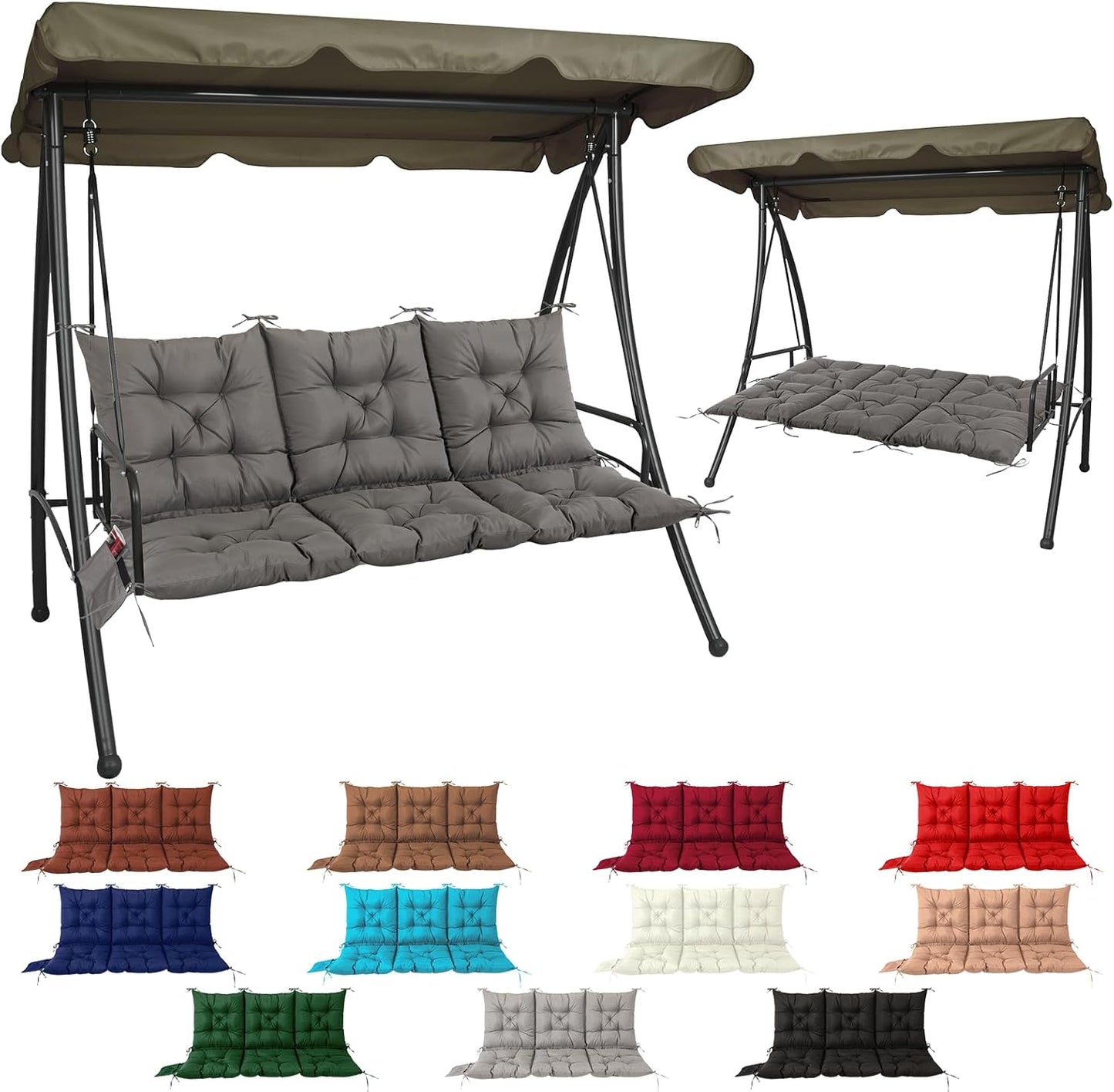 3 Seat Cushion for Outdoor Swing - Waterproof and Stylish