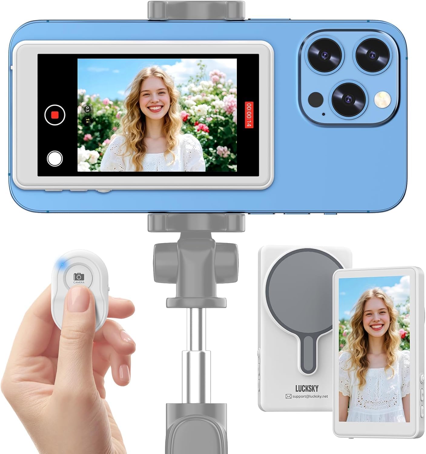 Vlog Selfie Monitor Screen for iPhone with 4K 60fps Recording