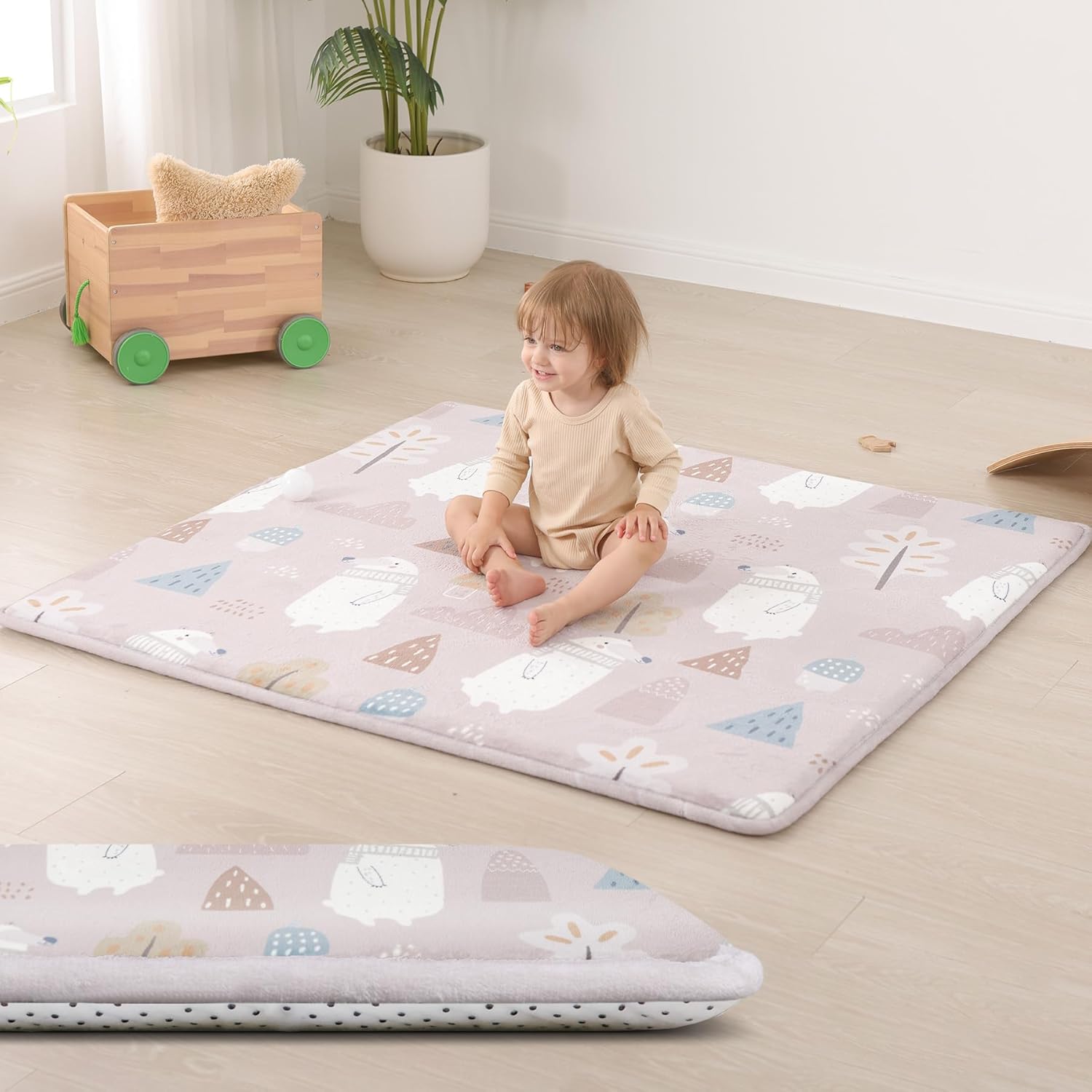 Baby Play Mat for Floor with 1.3 Thick Cushioned Comfort
