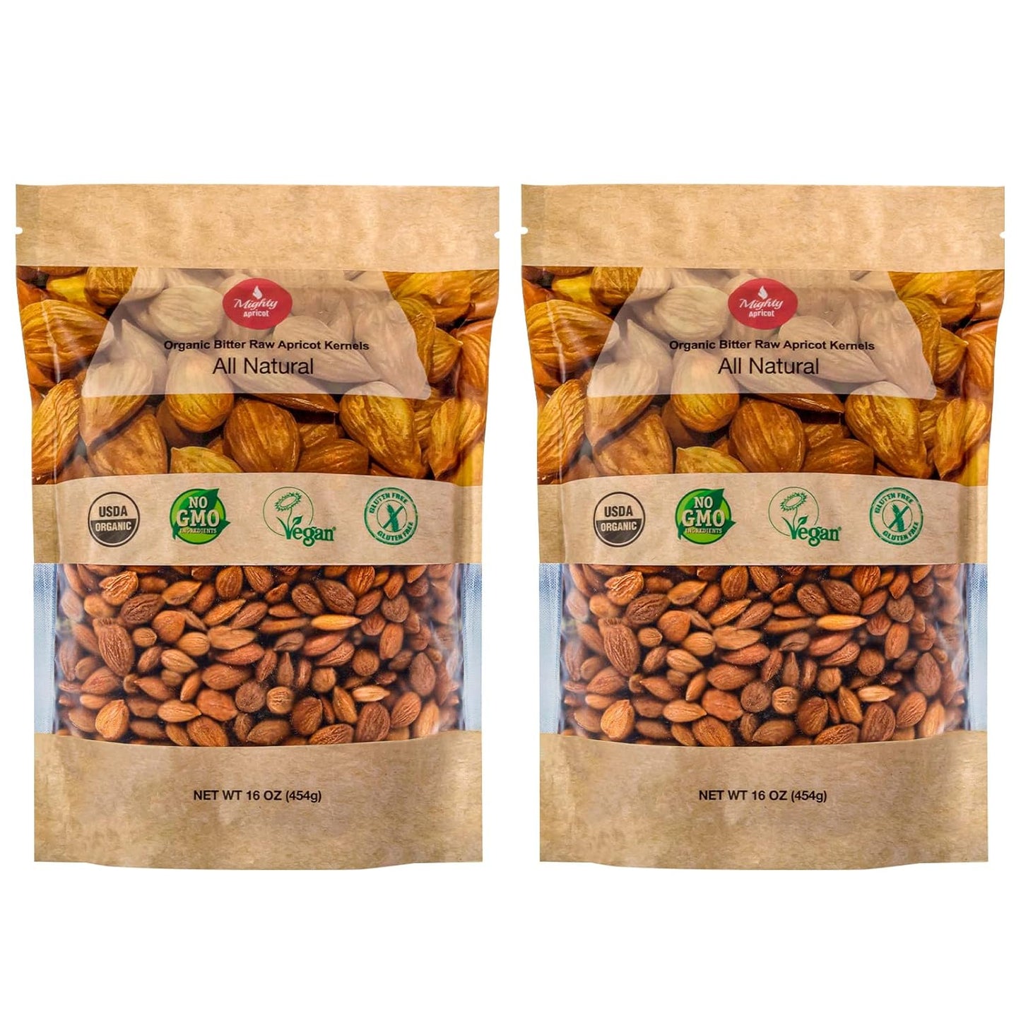 Mighty Apricot Organic Bitter Apricot Kernels - 2 Pack 16oz