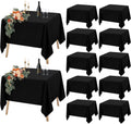 12 Pack Black Square Tablecloth 52x52 in - Waterproof Polyester Table