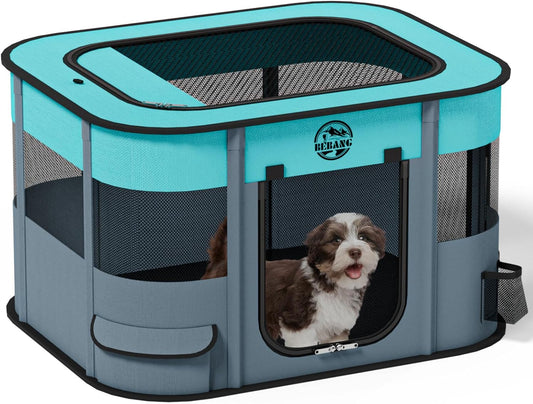 Portable Foldable Puppy Playpen: Indoor Pet Paradise!