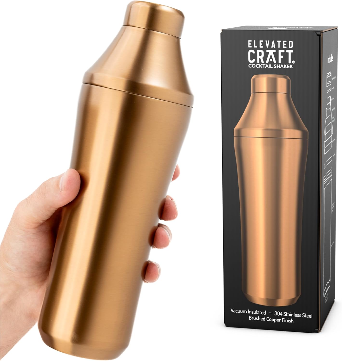 Premium Insulated Copper Martini Shaker