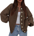 Women's Chunky Knit Cardigan Sweater - Cozy Oversized Button Up Shoes