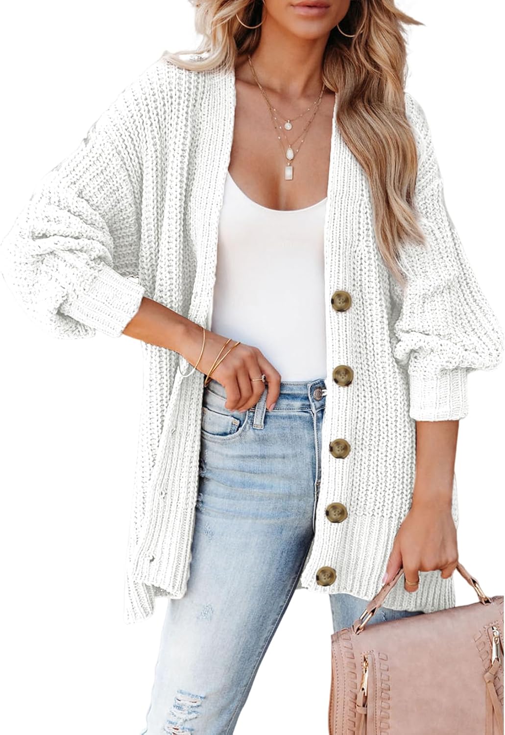 SHEWIN Womens Oversized Open Front Cardigan Sweater Coats