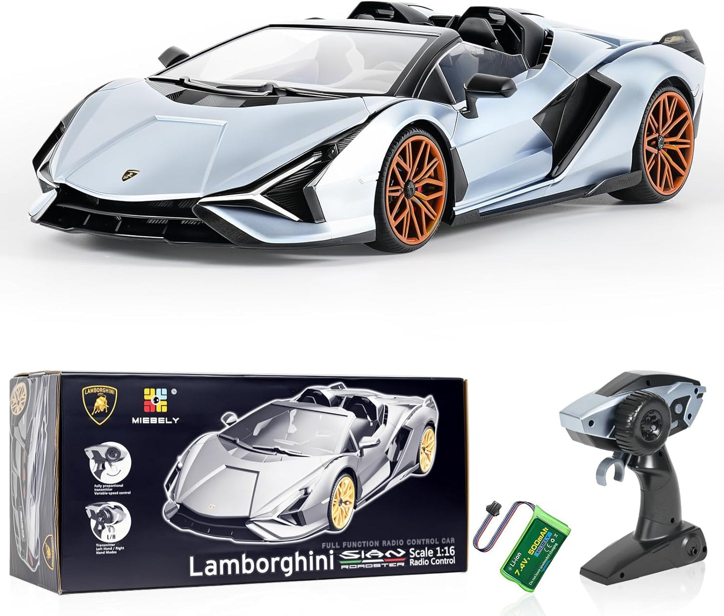 Officially Licensed Lamborghini RC Car - High Speed 1:16 Scale Model with LED Lights - Perfect Gift Idea