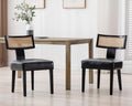 HNY Mid Century Modern Rattan Dining Chairs Set of 2 for Home
